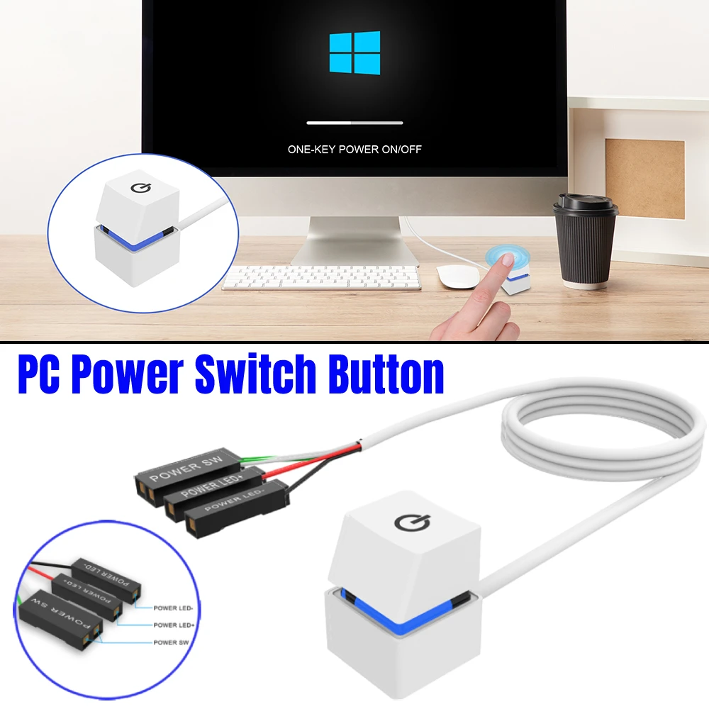 2M/4M External Remote Start Mechanical Shaft LED Light PC Power Switch