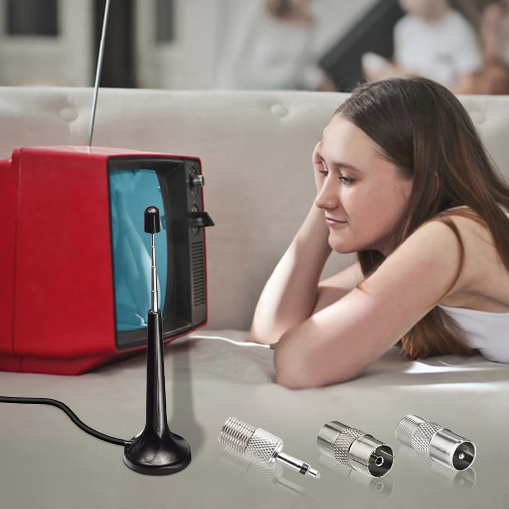 Indoor FM Radio Antennas with 3 Adapter TV Antenna Indoor 75 Ohm DAB Radio Replacement Antenna for Home Stereo Receiver