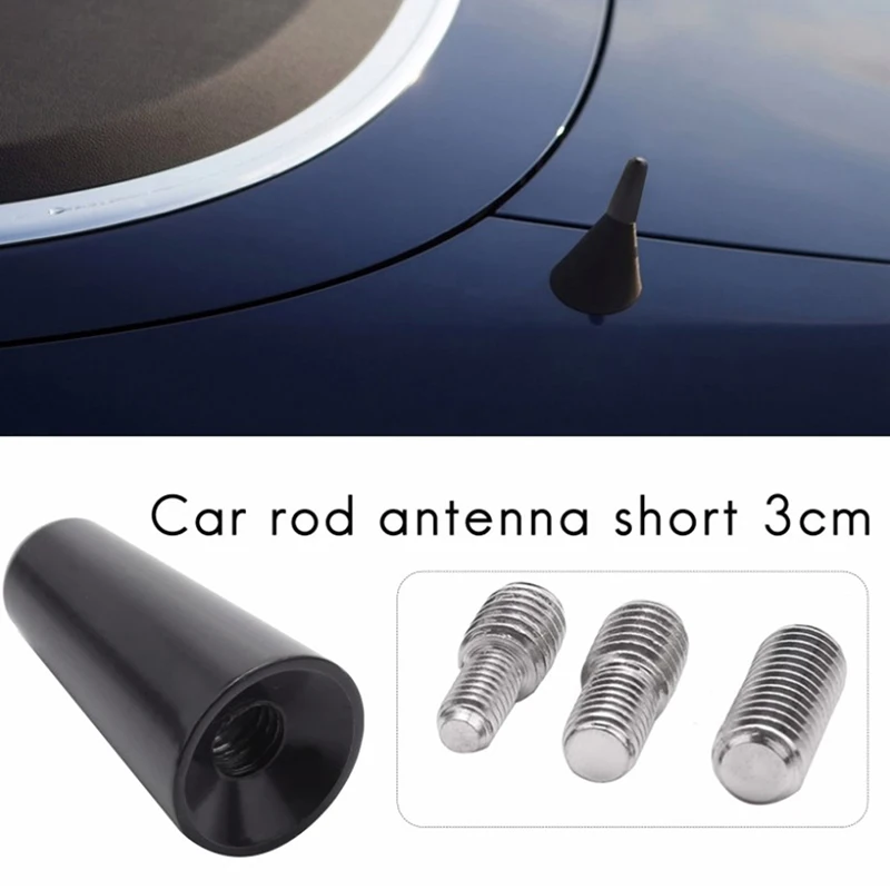 

1Pc New Black Antenna 3cm Roof Antenna Short Pole Antenna Car Pole Antenna Short Adapter Radio Foot