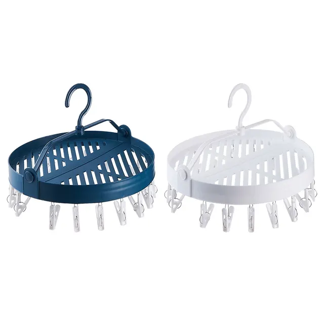 Műanyag Összecsukható Mosoda Szárító Állvány Nagy Teherbírású 360 ° -Os Forgó Fogasok Kalapok Sálak Kesztyű