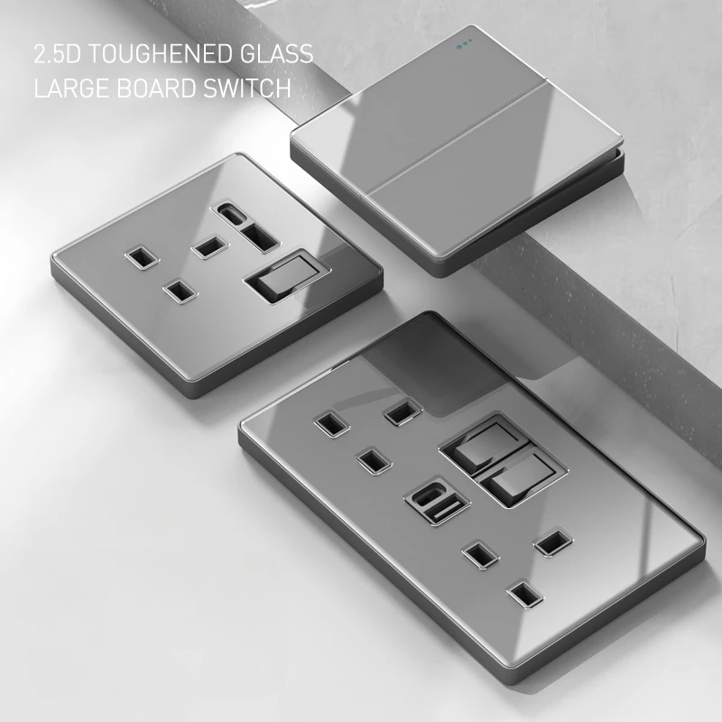 cinza tomada de luz parede 02