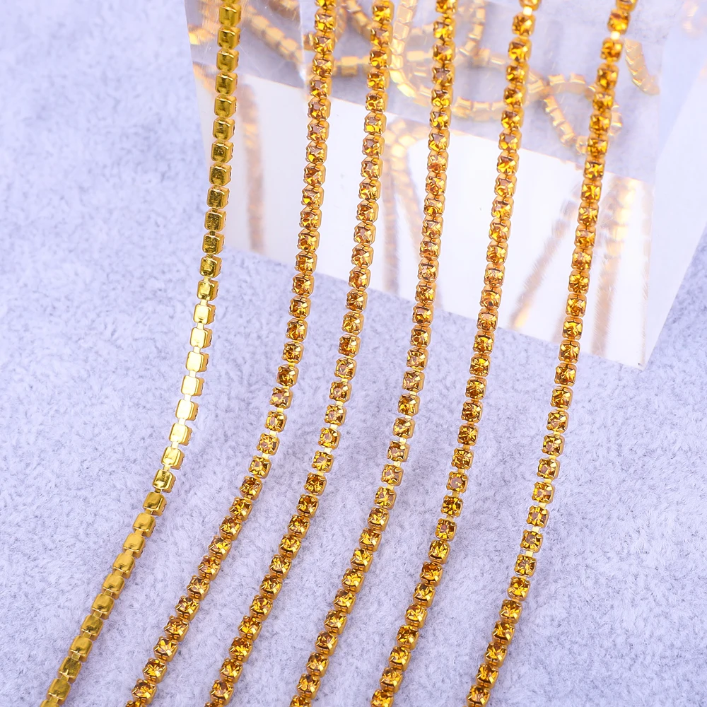 Elegant Gold Crystal Rhinestone Chain Decoration