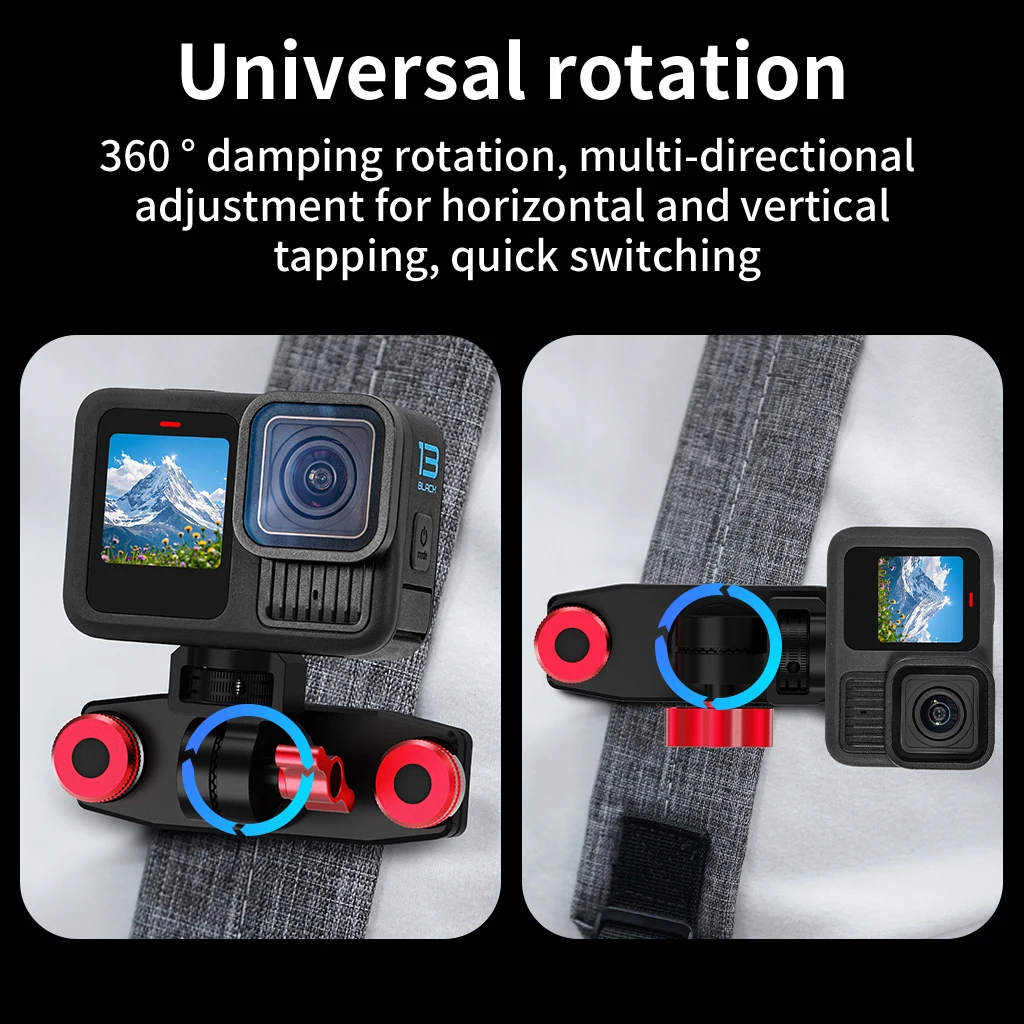 Aluminium Rucksack Gurt Clip Universal für DSLR Kamera Fotografie für Sony Nikon Zubehör 1/4" 3-Slot Kugelkopf optional – Detail 7