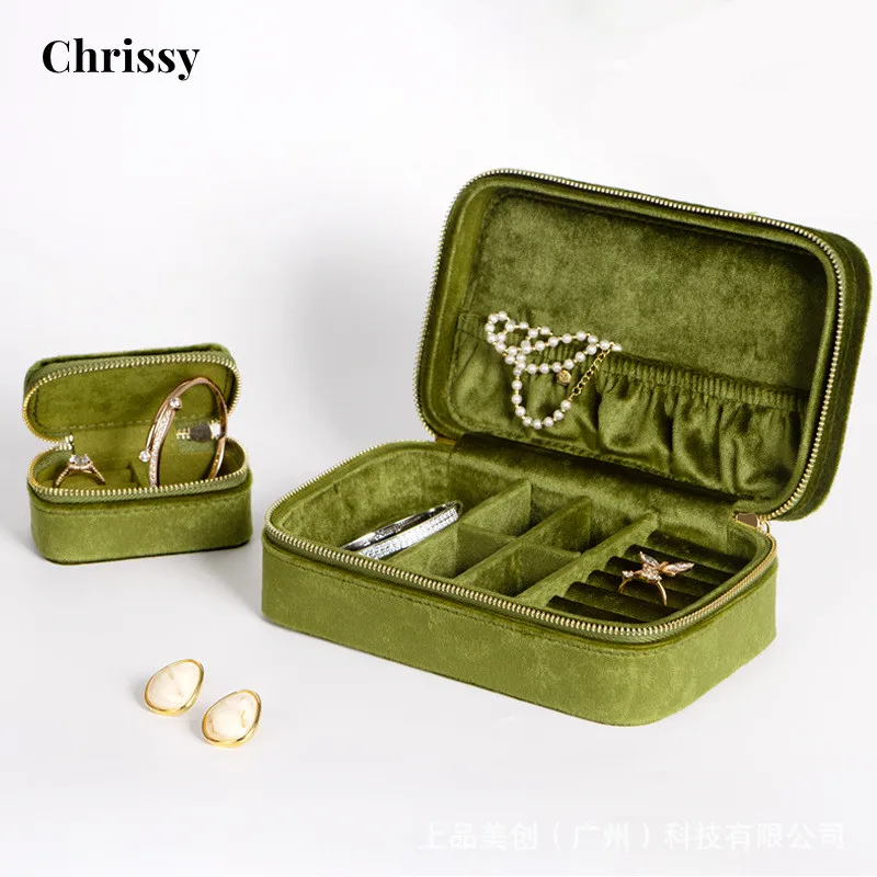 velvet Jewellery Storage Earring Boxes Jewelry Box Display Case Organizer Packaging Storage for Home Travel Girl