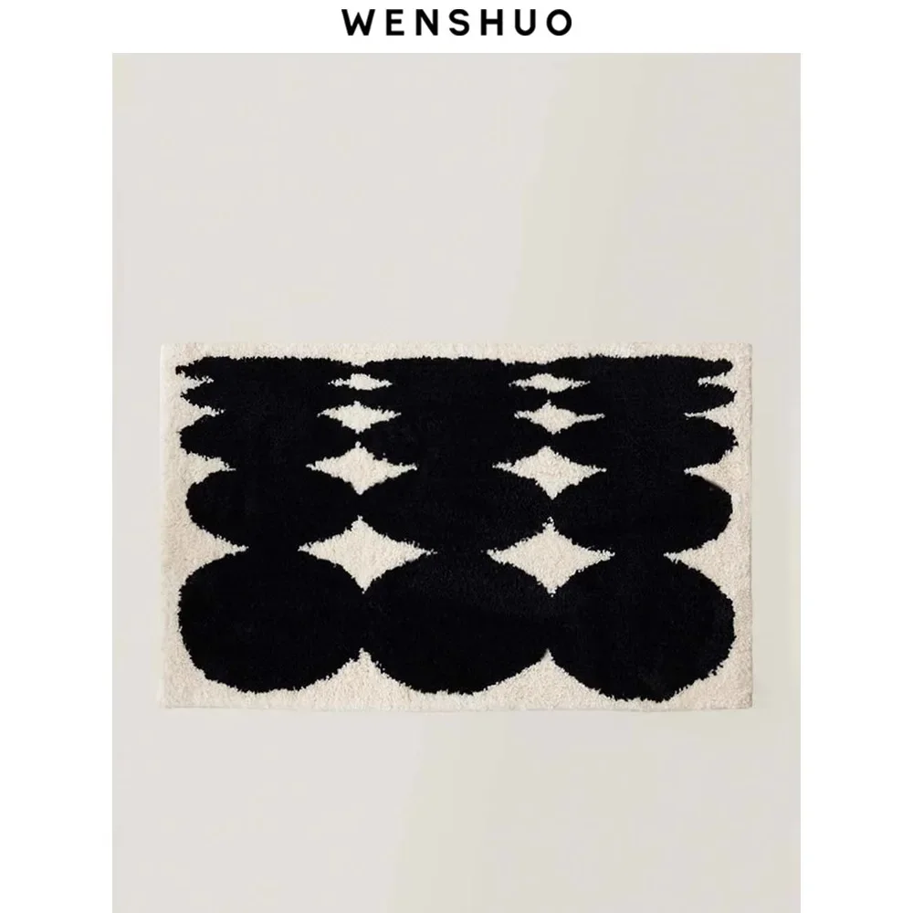 VIKAMA Koreanischer Stil Weicher Fleece-Teppich Rutschfest, Warmer Schlafzimmer- & Badezimmerteppich Perfekt für Eingangshallen & Gemütliche Wohnraumdekoration – Detail 2