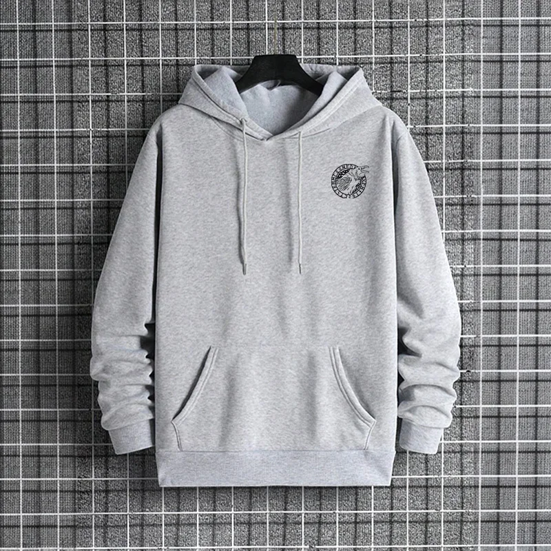 Herren-Sweatshirt mit Rabenmuster, urban, lässig, modisch, mit Kapuze, langärmelig, Pullover, Herbst, Winter, täglich, lässig, sportlich, warm, Kapuzenpullover – Detail 4