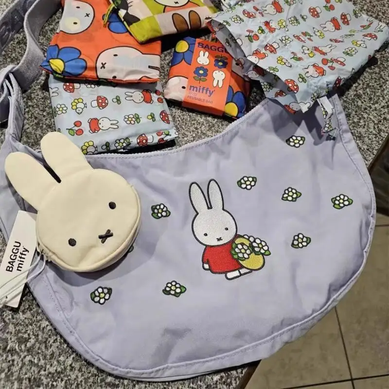 Miffy Embroidered Cute Cartoon Shoulder Bag - Large Capacity Kawaii Handbag & Holiday Gift