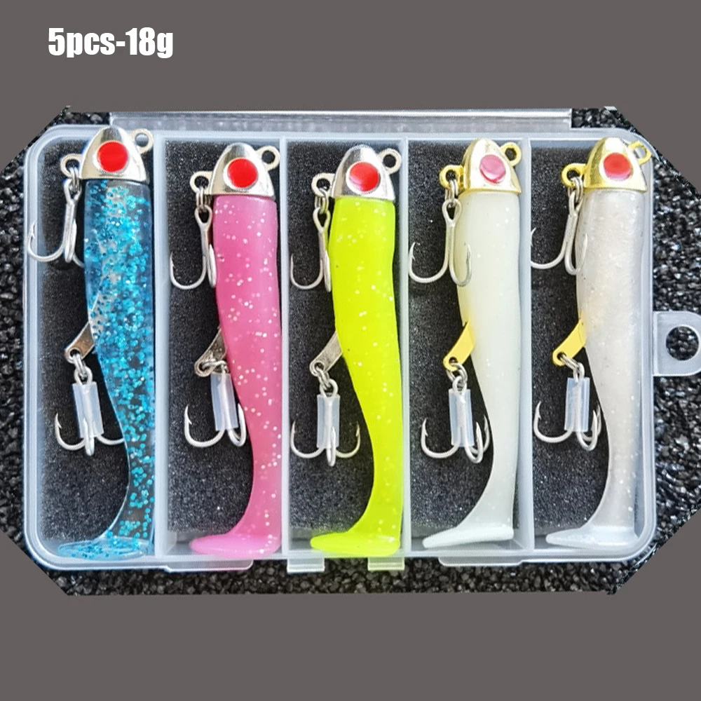 5 Stück 18g 99mm Leuchtender Künstlicher Köder Makrele Meeres-Bullet-Bass-Snapper Angelköder Wobbler Swimbait Jigging Angelköder – Detail 5