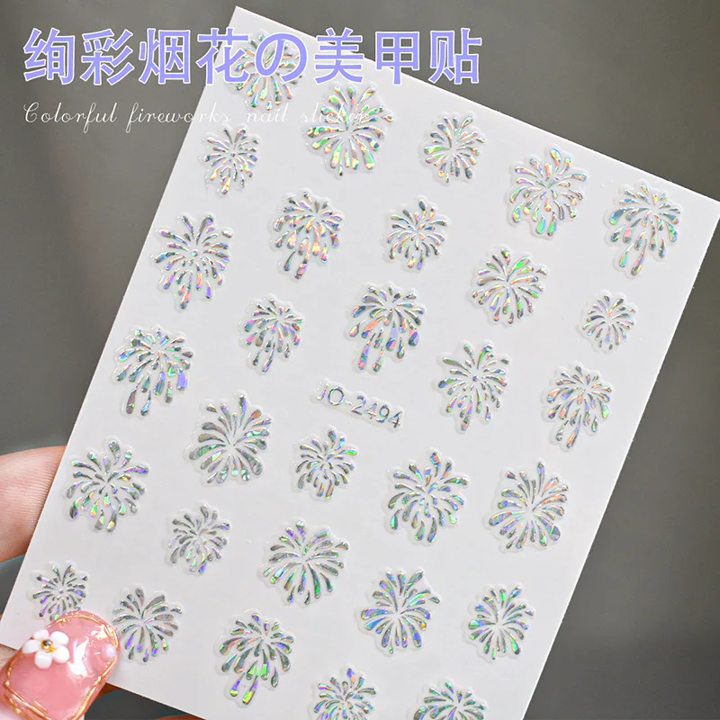 

2023 New 3D Bohemia Self-adhesive Holographic Fireworks Image Nails Stickers For Nails Sticker Decorations Manicure Z0761