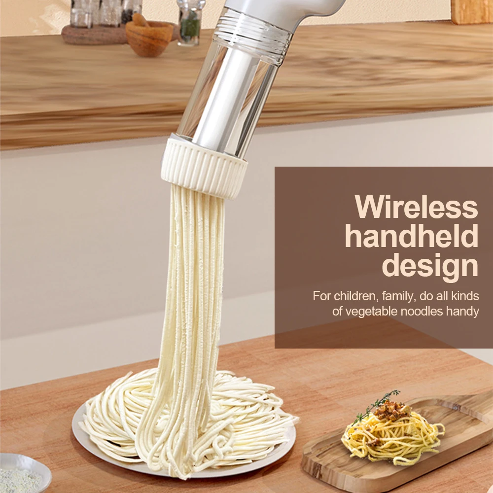 6 in 1 Electric Noodle Maker Automatic Pasta Maker Machine Handheld Cordless Portable Spaghetti Noodles Dough Cutter