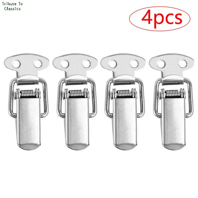 Mini Stainless Steel Cabinet Boxes Spring Loaded Latch Catch Toggle Clamp Hasp Lock For Chest Box Gift Suitcase Case 2/4pcs/lot toggle latches