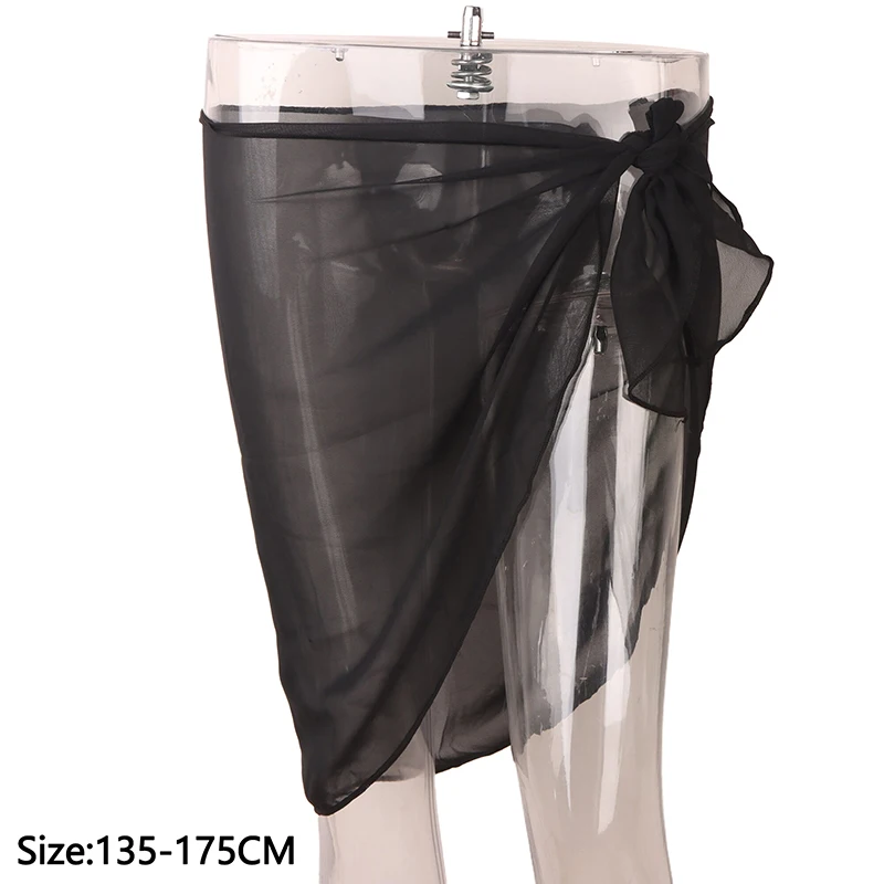 Women Chiffon Short Sarongs Cover Ups Skirt Without Bikini Beach Swimsuit Bathing Suit Wrap Skirt For Swimwear Summer Cover Ups 6