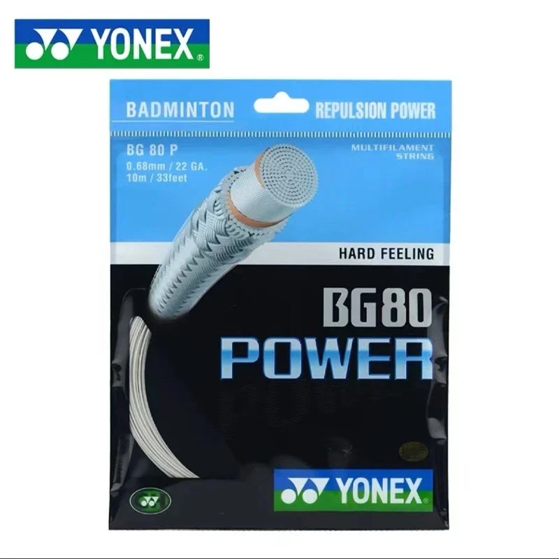 Yonex 배드민턴 라켓 스트랩 스트링, BG80 파워 (0.68mm), 지구력 훈련 배드민턴 스트링