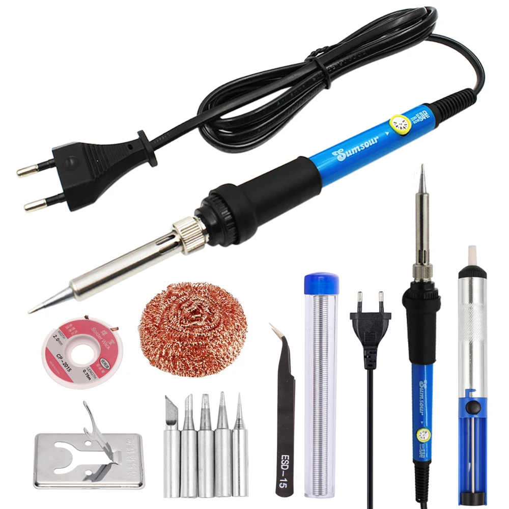 60W/80W Electric Soldering Iron Adjustable Temperature Digital Display Electronic Welding Repair Tools With Solder Tin Iron Tips 3