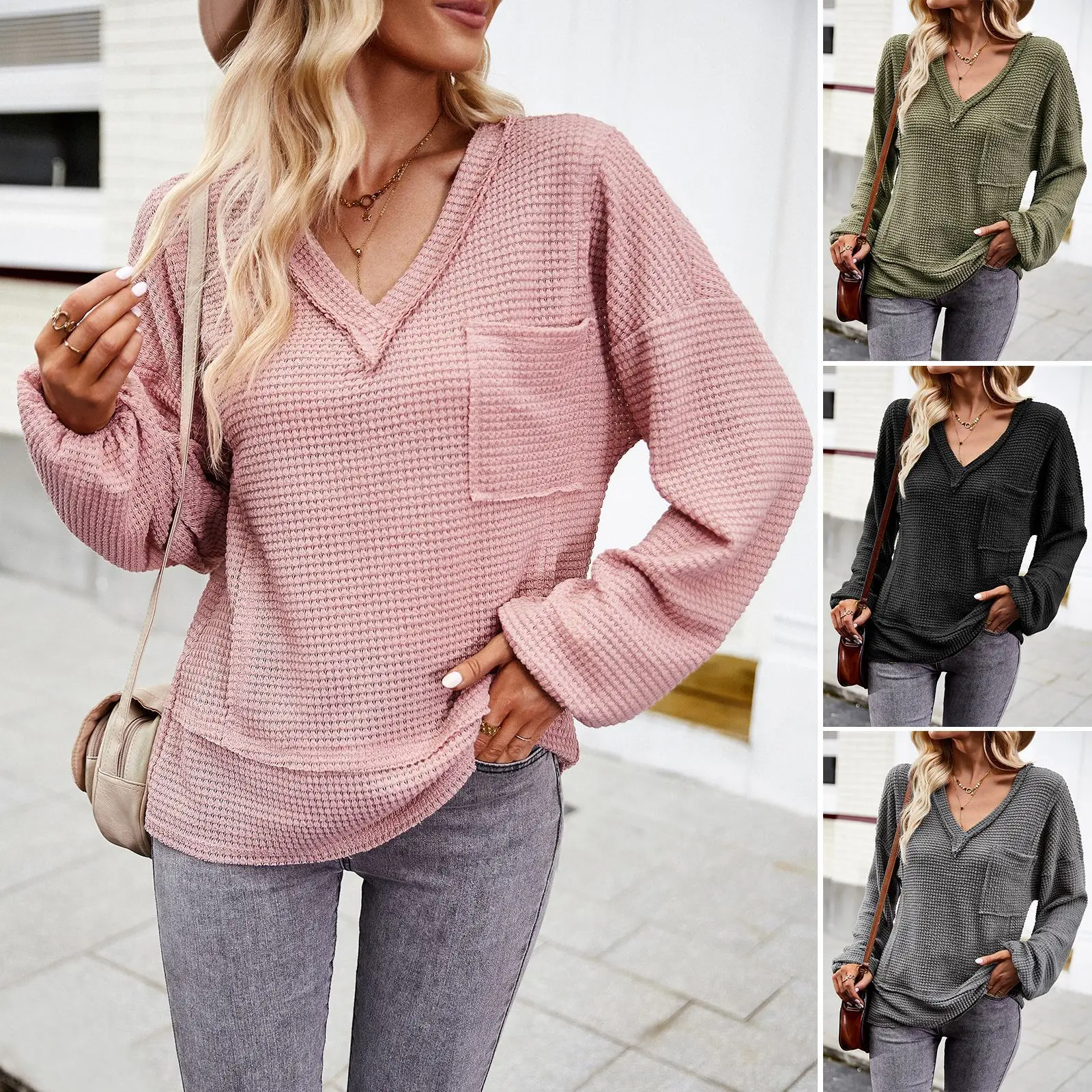 

V-neck long sleeved top