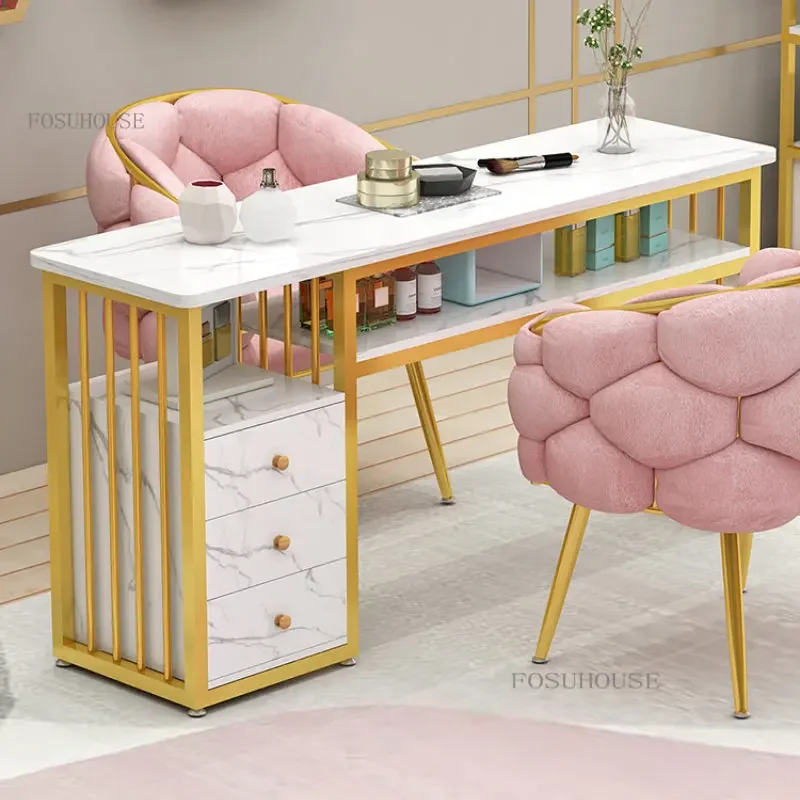 Nail table Nordic minimalist ins salon furniture nail tables luxury single professional manicure table beauty salon fashion nail table B