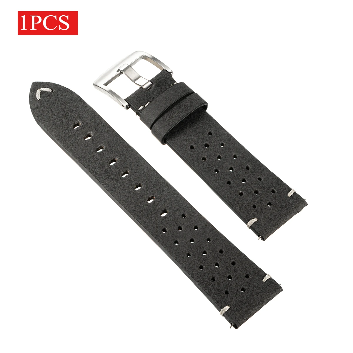 Premium 2-Piece 20mm Leather Breathe Strap Set - Universal Watchband Collection