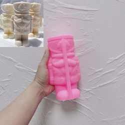 Festive Shorty Nutcracker Candle Mold for Christmas Decor and Ornaments (Pink)