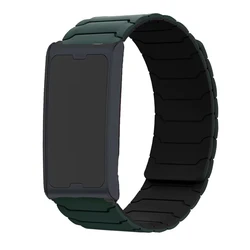 Enhanced Product Title:  
Premium Sports Magnetic Silicone Replacement Strap - 22mm watch straps (Green - Black)