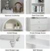 75.59" Tall Bookcase, 4 Tier Arched Bookshelf with 2 Drawers, Modern Book Display Storage Cabinet for Living Room, Bedroom 6