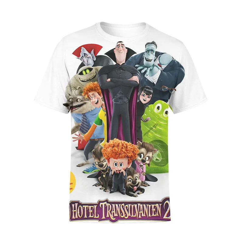 Summer Tees 3D digital printing boys and girls T-shirt Cartoon Hotel Transylvania boys and girls T-shirt Casual Fashion
