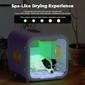 71L Ultra Quiet Pet Dryer Box for Dogs & Cats, Smart Temp Control, Ambient Light & Lock, Large Capacity Hair Dryer Box 3