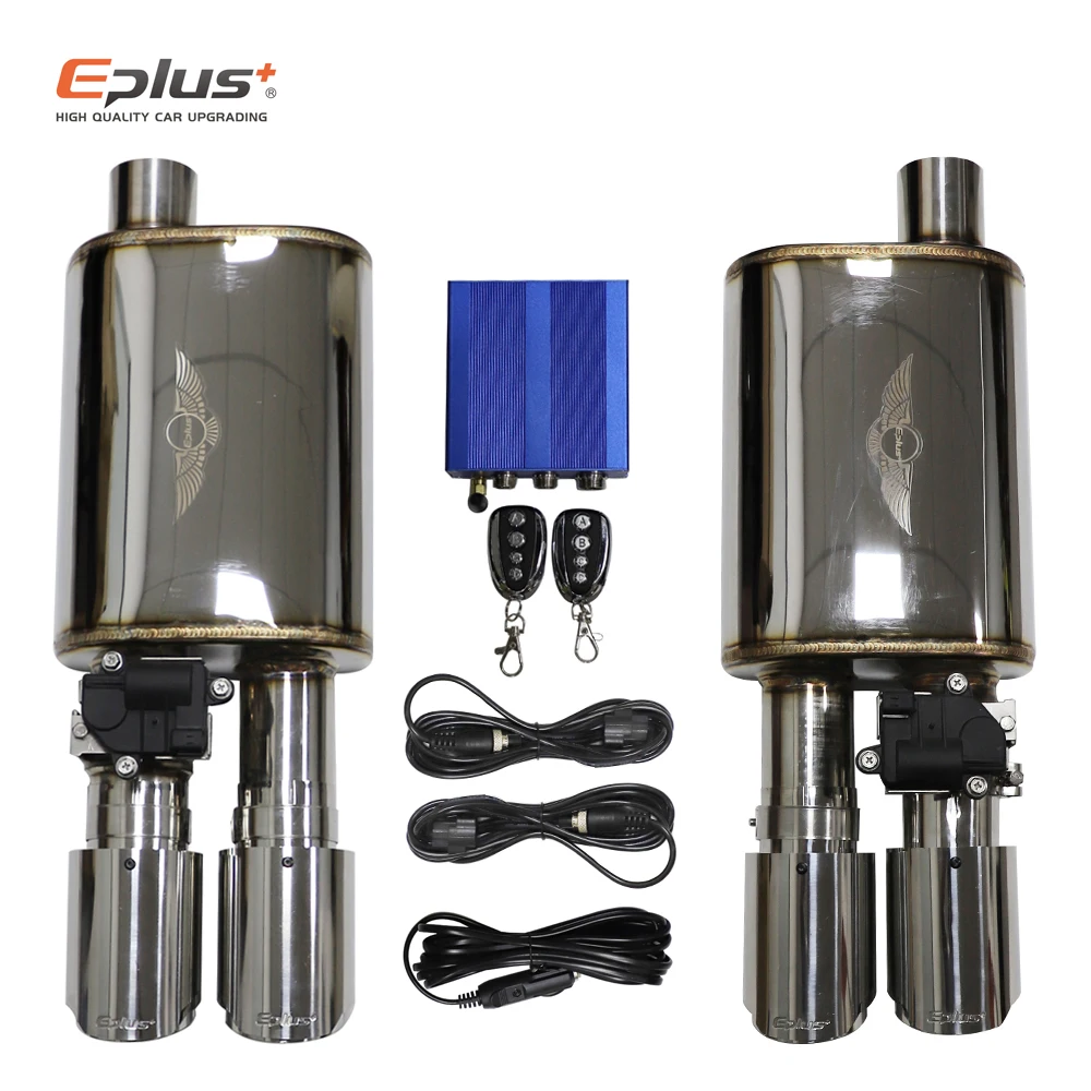 1 Pair Car Exhaust System Muffler Electric Valve Control Stainless steel Exhaust Pipe Kit Adjustable Valve Angle