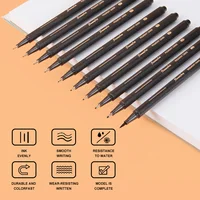 SeamiArt 10pcs Black Pigment Liner Needle Waterproof Drawing Pen For Sketch Watercolor Drawing Needle And Brush Tip 2