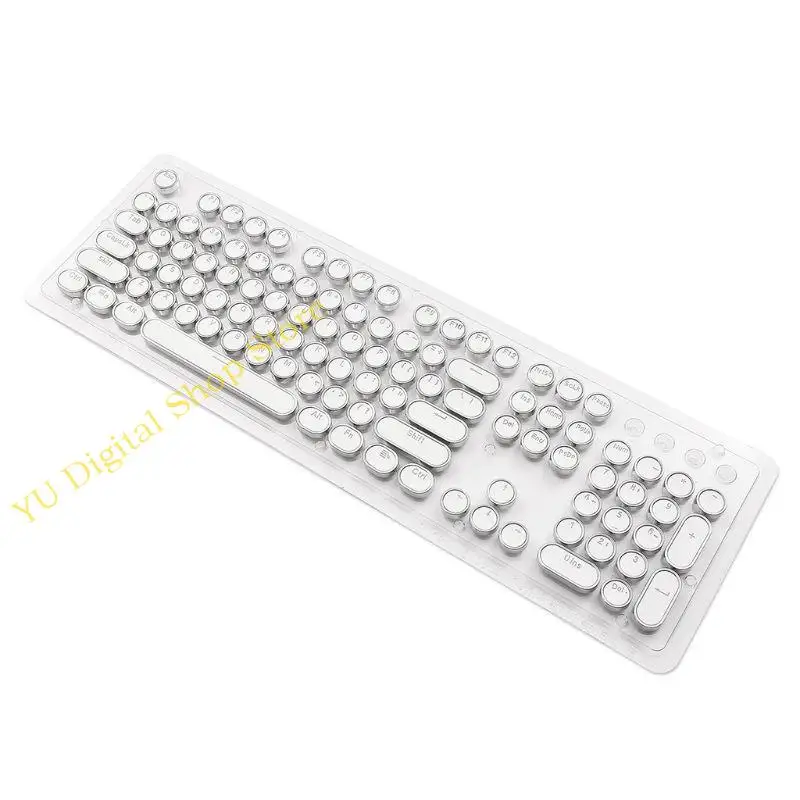 96BA 104/87 Tasten Retro Round Keycaps Double Shot DIY Typewriter Keycap für die mechanische Tastatur mit hinten beleuchtetem – Detail 8