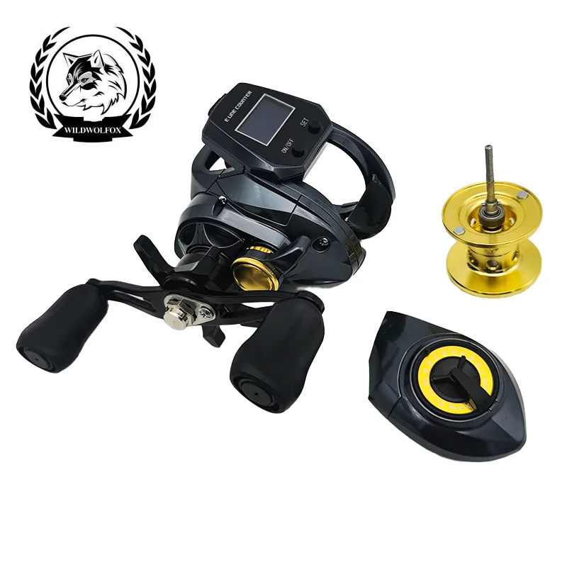 

WILDWOLFOX Outdoor Fishing Reel with Real-time Control of Outgoing Line Distance Digital Casting Reels Metal Spool Strong Brake