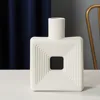 Nordic Square Vase, Ceramic High-End Decorative Pieces, Inset Style, Foreign Trade Hollowed Out Lines, Creative Flower Ware 3