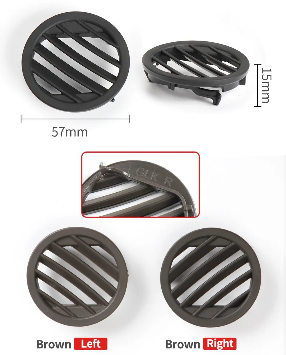 Schwarze Linke und Rechte Lüftungsgitter-Abdeckungen für Mercedes GLK X204 2008-2015 2046806287 – Detail 2