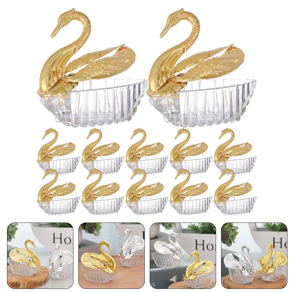 

European Romantic Swan Candy Box Plastic Chocolate Boxes Baby Shower Wedding Party Favor Supplies