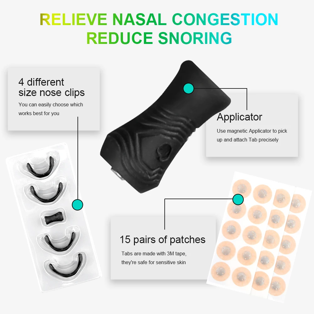 15 Pairs Nasal Breathing Dilators Increase Air Intake Stop Snoring Nasal Strips Reduce Snoring Breathing Intake Bands for Travel 4