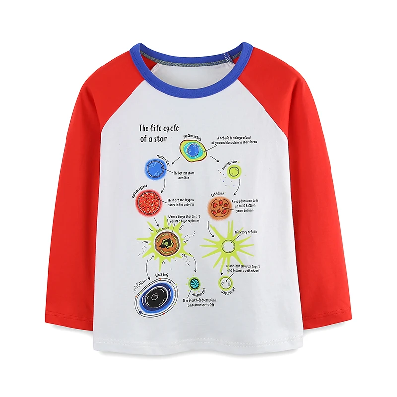 Kids Clothes Children's Clothing 2025 Autumn Luminous Planets Long Sleeves T-shirt Cotton Tops Baby Boys