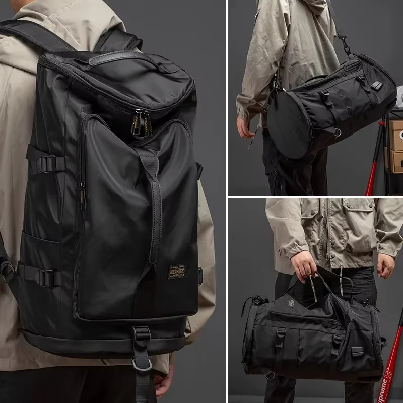 Black Nylon Gym Backpack for Men and Women Casual Outdoor Sports