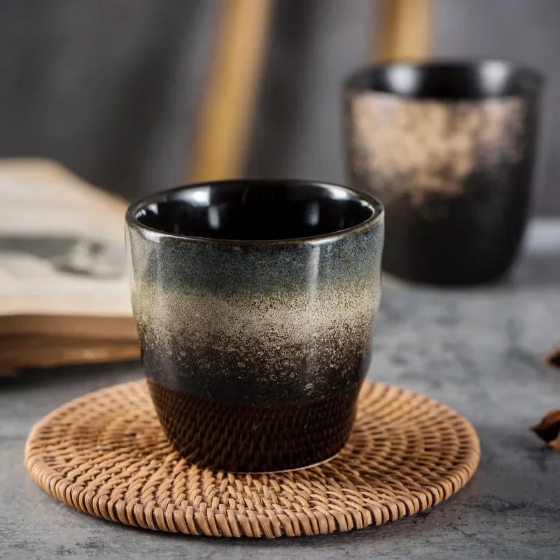 Japanese Ceramic TeaCup Stoneware Mug Soup Cup for Tea Ceremony Minimalist Style