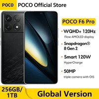 POCO F6 Pro Global Version Smartphone Snapdragon 8 Gen 2 WQHD+ 6.67” 120Hz Flow AMOLED display 5000mAh battery120W HyperCharge 1