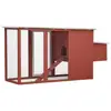 Red Wood Outdoor Chicken Coop Hen House with Integrated Egg Cage for Backyard Poultry