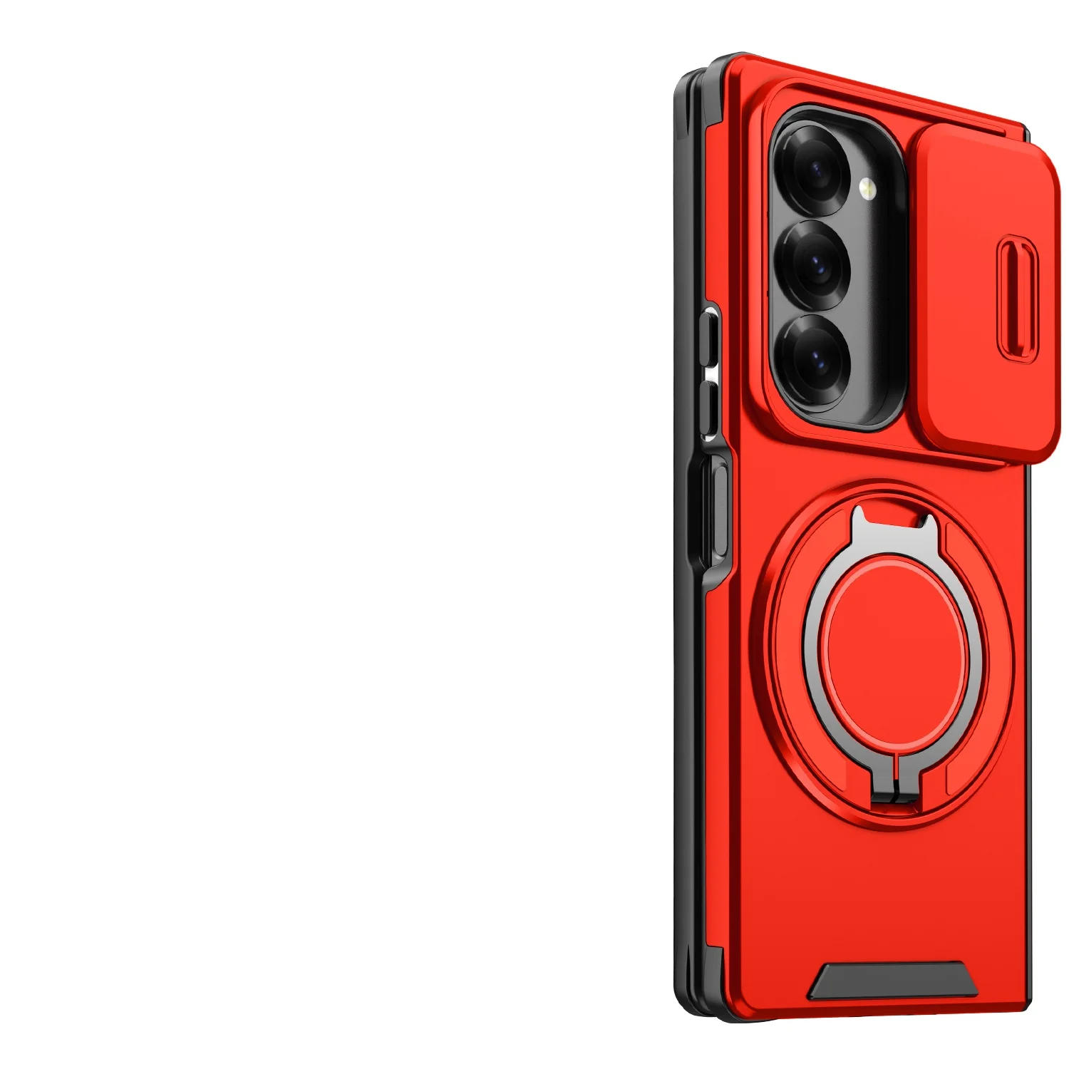 Rugged Armor Magnetic Bracket Phone Case with Slide Camera Protection
