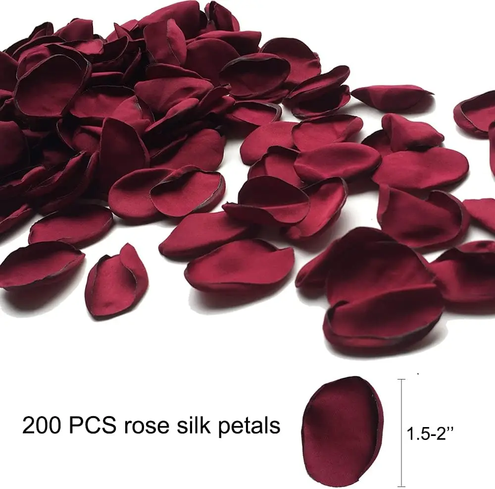 200pcs Red Rose Petals for Wedding Handmade Silk Flowers Marriage Decoration Valentines Day Artificial ca&ntilde;on petalos boda