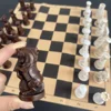 Free Shipping Big Vintage Chess 3d Qing Army Pieces Leather Chessboard Gypsum + Resin Pieces Game Box 40*19cm/15.7*7.5 Inch 6