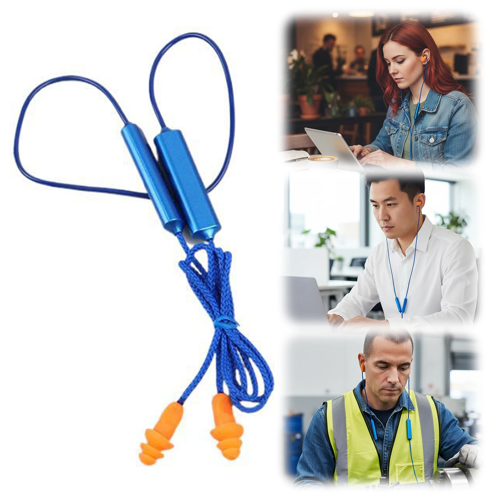 BT Portable Work Earplugs Lightweight Noise Suppression Earphone Ergonomics Neckband Wireless Earbuds For Hearing_voghion.com