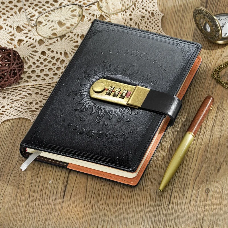 Secure Leather Diary: A5 Lockable Journal with Refillable 240-Page Notebook