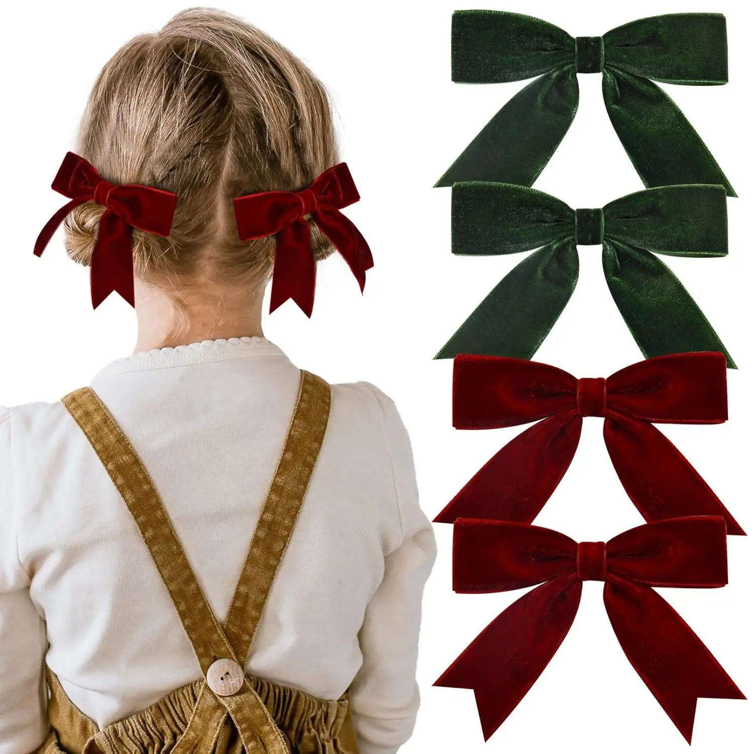 2026 süße Samt Schleife Weihnachten Haarnadeln Kinder Mädchen Kind Haarspangen Haarspangen Zubehör Haarspange Kopfbedeckung Kopfschmuck Ornament