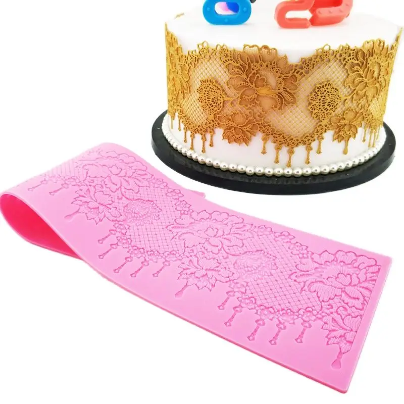Silicone Lace Mold For Cake Decorating – Fondant, Chocolate, 3D Diamond Pattern