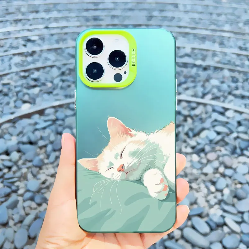 Naughty Kitten Lustige Katze Kunst Handyhülle für iPhone 16 14 15 Pro Max Plus 11 12 13 Mini Pro Max stoßfeste Laser-Rückseite Funda – Detail 4