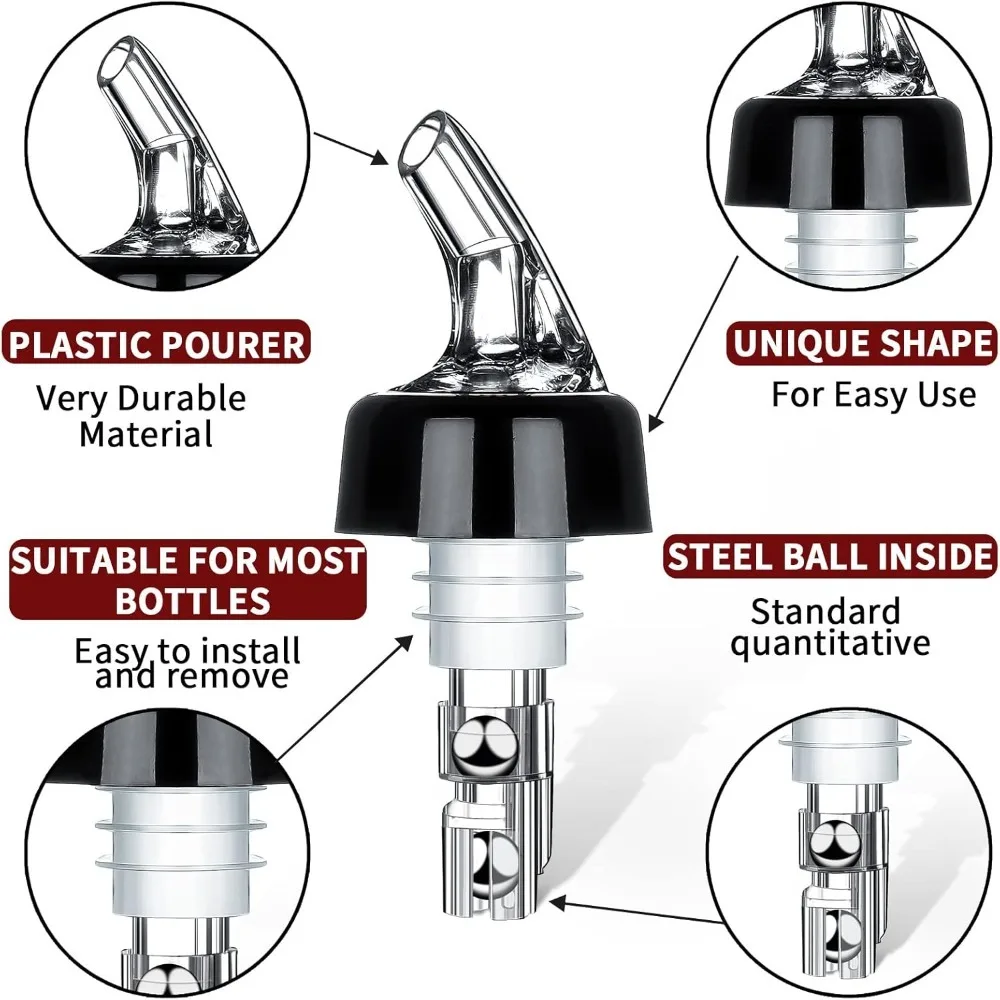 Cocktail Bar Tools 1oz Liquor Pour Spout Automatic Measured Bottle Pourer for Bartending Kitchen for cocktail bar tools