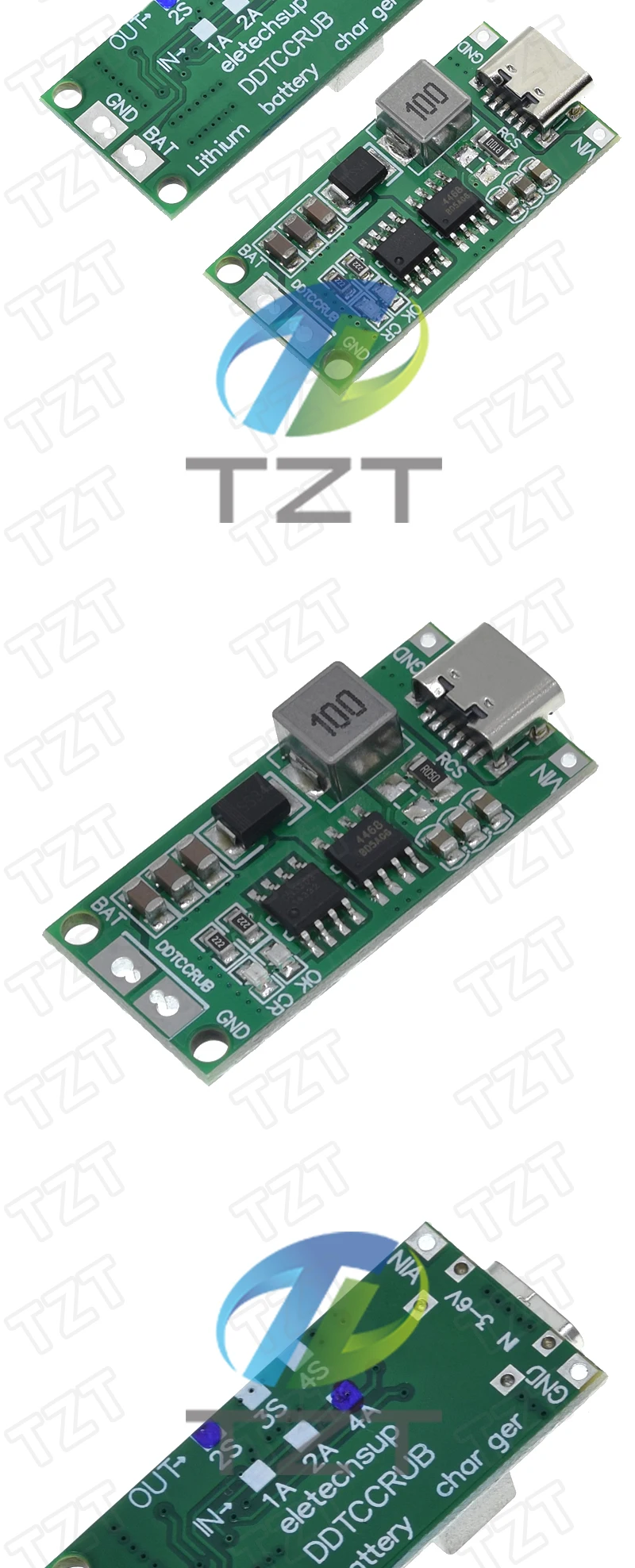DIYTZT 1/2/5PCS 18650 Lithium-Batterie Multi-Cell 2S 3S 4S Typ-C bis 8,4V 12,6V 16,8V Step-Up Boost LiPo Polymer Li-Ion Ladegerät – Detail 5