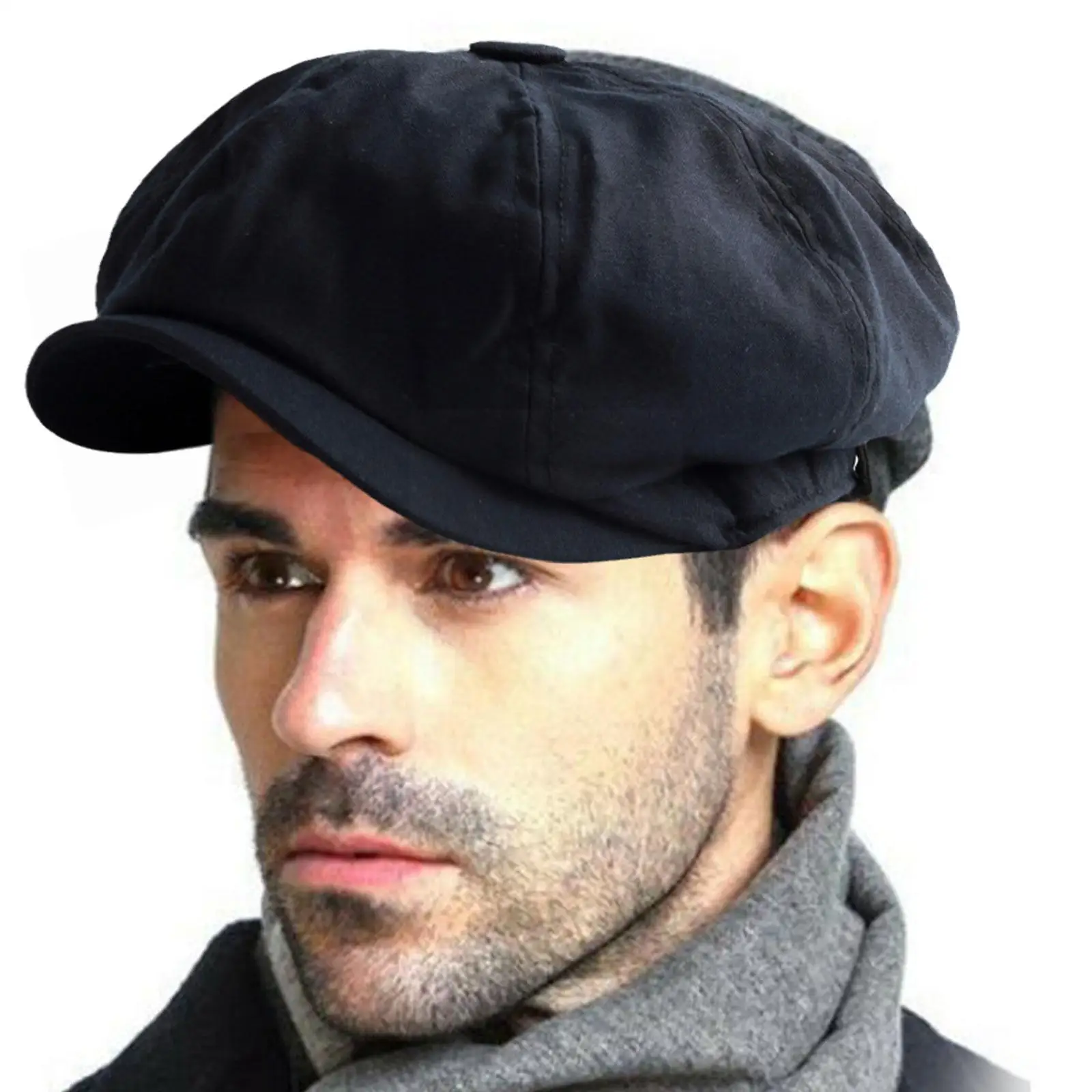 thumbnail image 2 of British Style Newsboy Hat For Men - Cotton Vintage Octagonal Flat Cap Ivy Driver Beret 2 of 13